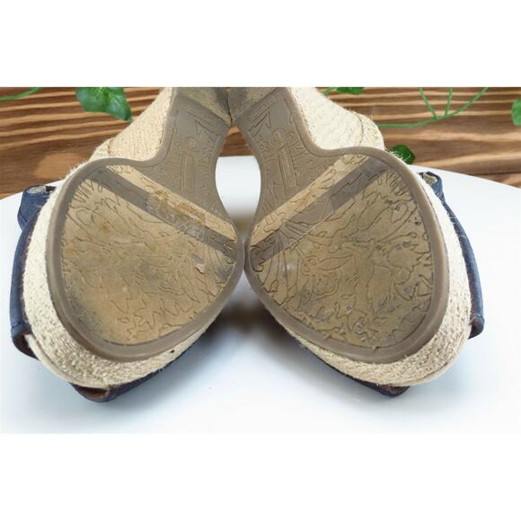 Montego Bay‎ Club Women Sz 8 M Dark Blue Wedge Fabric Shoes - Picture 9 of 10